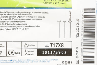 Halyard T17X8 ON-Q Tunneler and Sheaths 8inch x 17 Ga (x)